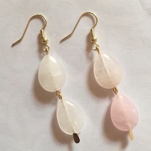 Handmade Pink Quartz Dangle Earrings